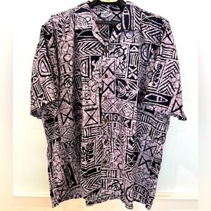 Paradise Style Hawaiian Button Up Shirt Men’s 3XL Short Sleeve Blue Floral